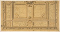 Design for Half of a Ceiling Decoration, Fontainbleau by Jules Lachaise and Eugène Pierre Gourdet