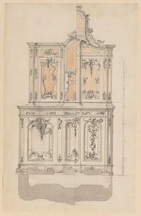 Design for a Cabinet with an Alternative for the Right Side, Anonymous, French, 19th century