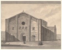 View of the Fa&ccedil;ade of the Cathedral of San Michele, Pavia by Giulio Aluisetti