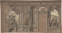 Design for a Heavily-Decorated Wall Elevation, Anonymous, Italian, 19th century