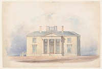 Design for a Classical Country House, Entrance Elevation by Anonymous, British, 19th century