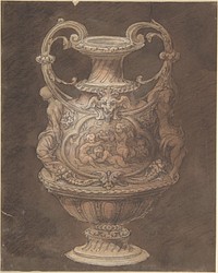 Design for an Urn with Four Putti in Central Cartouche 