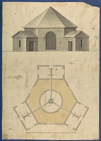 Outbuilding with Three Gears, from Chippendale Drawings, Vol. II by Thomas Chippendale