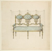 Design for a Settee, Anonymous, French, 19th century