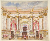 Interior with Marble and Gilt Decor by Anonymous, French, 19th century