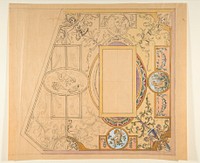 Design for a ceiling decoration, Anonymous, French, 19th century