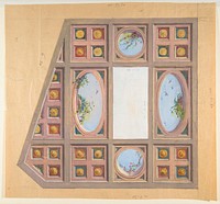 Design for a ceiling decoration, Anonymous, French, 19th century