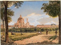 View of St. Charles Church and the Polytechnic Institute in Vienna 