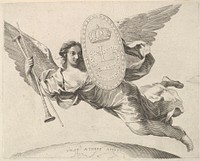 Fame Bearing a Shield with the Initial of Louis XIV (La Renommée volant)