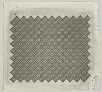 Banknote motif: panel of lathe work ornament composed of tiny 2s each set in a diamond surrounded by a star