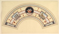 Fan Design with the Pantheon and the Colosseum by Anonymous, Italian, 18th century