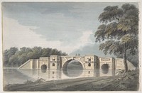 Bridge at Blenheim Palace (recto); York Cathedral (verso) by Hubert Cornish