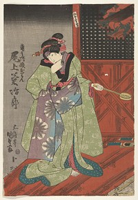 Woman in green kimono