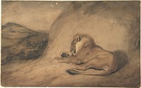 Lion Resting by Antoine-Louis Barye