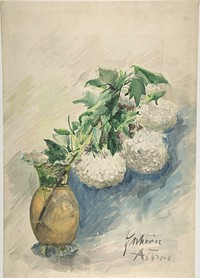 White Flowers in a Vase by Zacharie Astruc