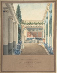 Triclinium, Excavated in the House of Actaeon, Pompeii by Charles Frédéric Chassériau