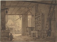 Interior of Farm House, Anonymous, German, 18th century