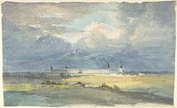Landscape with a Large Building by Franz von Hauslab the Younger