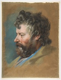 Head of a Bearded Man in Profile to Left by François Le Moyne