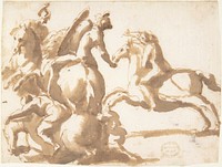 Four Horsemen in Battle  attributed to Francesco Allegrini