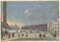 The Piazza San Marco towards San Giacomo, attributed to Giacomo Guardi