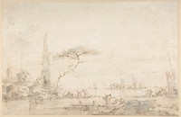 Lagoon Capriccio with an Obelisk by Francesco Guardi