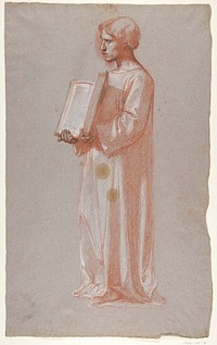 Acolyte with Open Book (middle register; study for wall paintings in the Chapel of Saint Remi, Sainte-Clotilde, Paris, 1858)