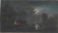 Moonlight, attributed to Joseph Vernet