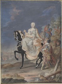 Portrait of a Russian Empress on horseback  by Anonymous, French, 18th century