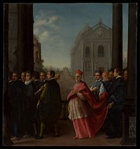 A Cardinal's Procession by Ottavio Leoni