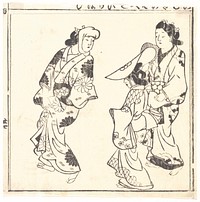 Leaf from One Hundred Japanese Women by Hishikawa Moronobu