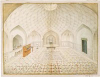 Interior of the Hammam at the Red Fort, Delhi, Furnished According to English Taste, ca. 1830&ndash;40