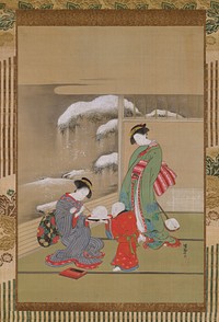 Painting the Eyes on a Snow Rabbit by Isoda Koryūsai
