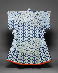 Robe (Kosode) with Pines and Interlocking Squares
