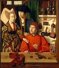 A Goldsmith in his Shop by Petrus Christus