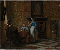 Leisure Time in an Elegant Setting by Pieter de Hooch