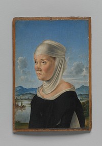 Portrait of a Woman, Possibly a Nun of San Secondo; (verso) Scene in Grisaille by Jacometto (Jacometto Veneziano)