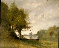 A Pond near Nangis by Paul-D&eacute;sir&eacute; Trouillebert (French, Paris 1829&ndash;1900 Paris)