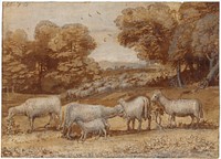 Landscape with Sheep by Claude Lorrain (Claude Gellée)