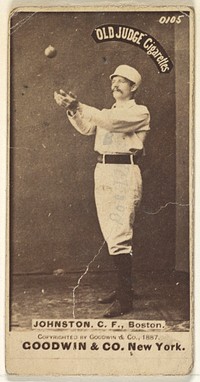 Johnston, Center Field, Boston, from the Old Judge series (N172) for Old Judge Cigarettes