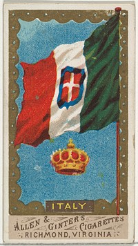 Italy, from Flags of All Nations, Series 1 (N9) for Allen & Ginter Cigarettes Brands issued by Allen & Ginter 