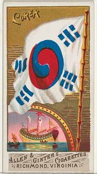 Korea, from Flags of All Nations, Series 1 (N9) for Allen & Ginter Cigarettes Brands issued by Allen & Ginter 