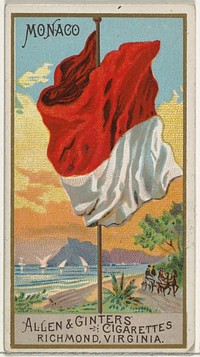 Monaco, from Flags of All Nations, Series 2 (N10) for Allen & Ginter Cigarettes Brands issued by Allen & Ginter 