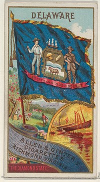 Delaware, from Flags of the States and Territories (N11) for Allen & Ginter Cigarettes Brands issued by Allen & Ginter 