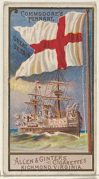 Commodore's Pennant, Great Britain, from the Naval Flags series (N17) for Allen & Ginter Cigarettes Brands issued by Allen & Ginter 