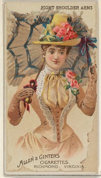 Right Shoulder Arms, from the Parasol Drills series (N18) for Allen & Ginter Cigarettes Brands