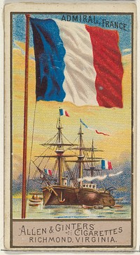 Admiral, France, from the Naval Flags series (N17) for Allen & Ginter Cigarettes Brands issued by Allen & Ginter 