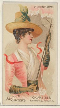Present Arms, from the Parasol Drills series (N18) for Allen & Ginter Cigarettes Brands issued by Allen & Ginter 
