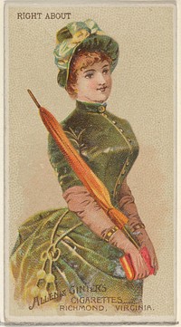 Right About, from the Parasol Drills series (N18) for Allen & Ginter Cigarettes Brands issued by Allen & Ginter 