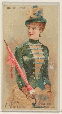 Right Dress, from the Parasol Drills series (N18) for Allen & Ginter Cigarettes Brands issued by Allen & Ginter 
